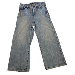 Ava & Viv Wide Leg Lighter Wash Denim Jeans Size 16 Womens Relaxed Fit Stretch